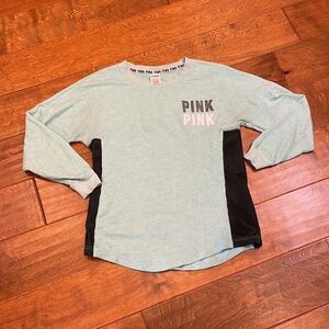 Victorias Secret Pink Mint Green Light Blue Spirit Jersey Style Mesh Detail Top